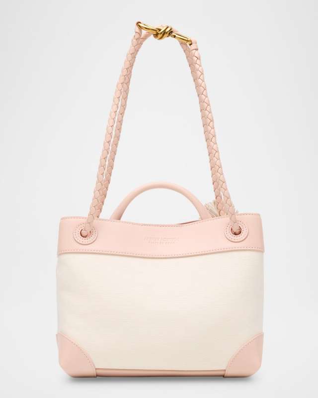 Andiamo Canvas and Nappa Small Top-Handle Bag